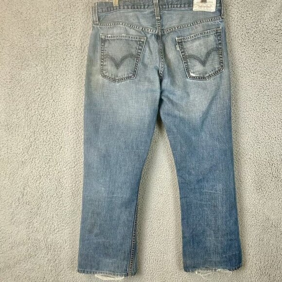 Vtg Blue Levi's 527 Denim Jeans Men's Low Boot Cut Cowboy Distressed 33x29 - Picture 2 of 4